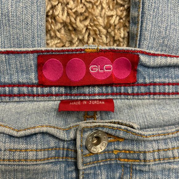 Y2K GLO Jeans Mid Rise Flare Bootcut Light Wash Size 11 Vintage Trashy Grunge - Picture 5 of 9